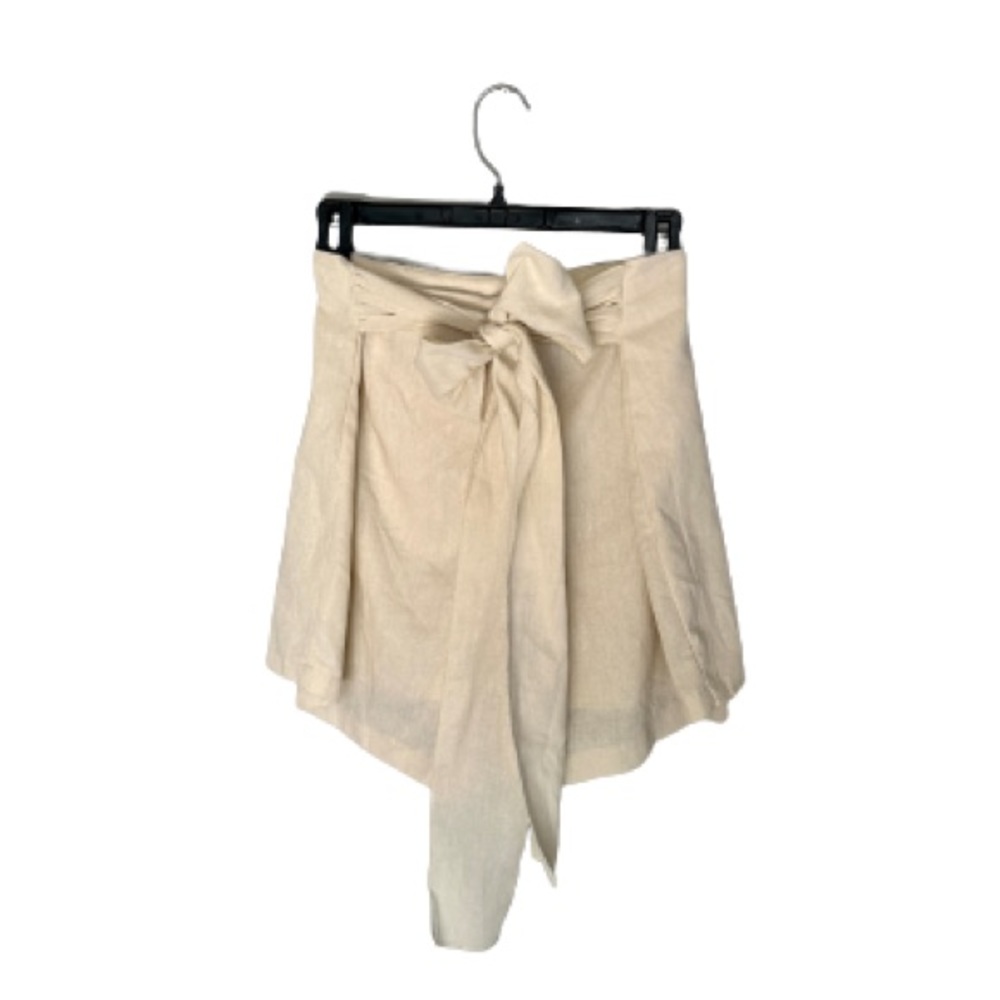 Showpo Linen Blend Wrap Mini Skirt Size 10